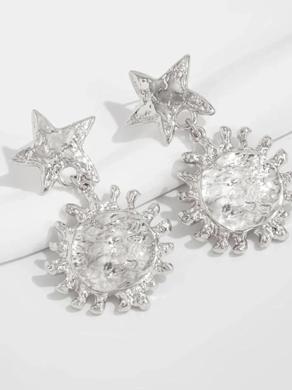 Zara Silver Star and Sun Dangle Earrings